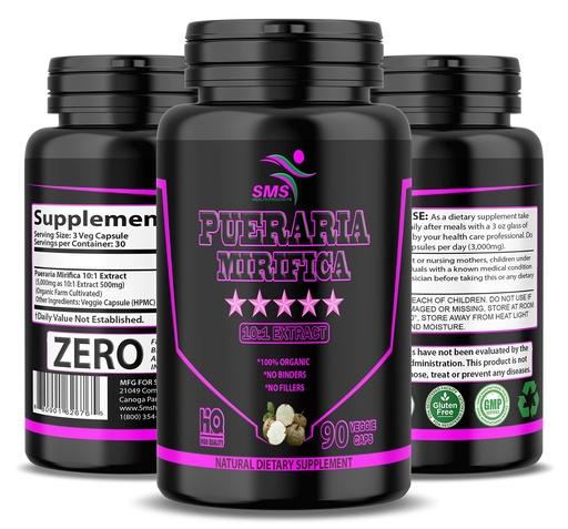[BRSW2GQHCF6RS2YV] Pueraria Mirifica Pills - 1,500mg Per Servings (10:1 Extract) High Potency, Veggie Capsules, Imported from Thailand, 90 Capsules