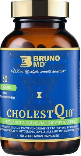[BRSWGAYROEOQ2HTZ] CholestQ10 Supplement, Supports HDL Cholesterol & Triglyceride Levels already within the normal range, with Curcumin, Clinically Proven Ingredients, Natural Cynara Cardunculus, 60 Capsules