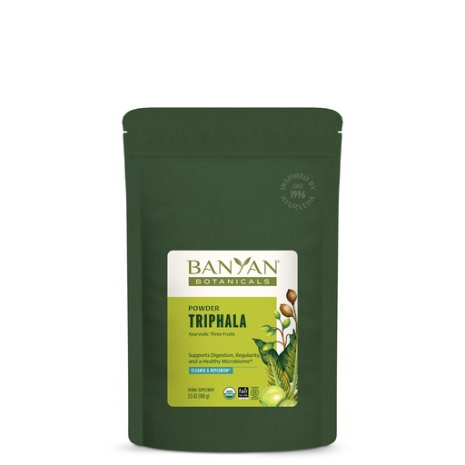 [BRSWI2QRB4DB43DY] Banyan Botanicals Organic Triphala Powder – Daily Digestive Support & Gentle Colon Cleanse – Pure Amla, Haritaki & Bibhitaki for Gut Microbiome Health & Regularity – 3.5 oz – USDA Organic