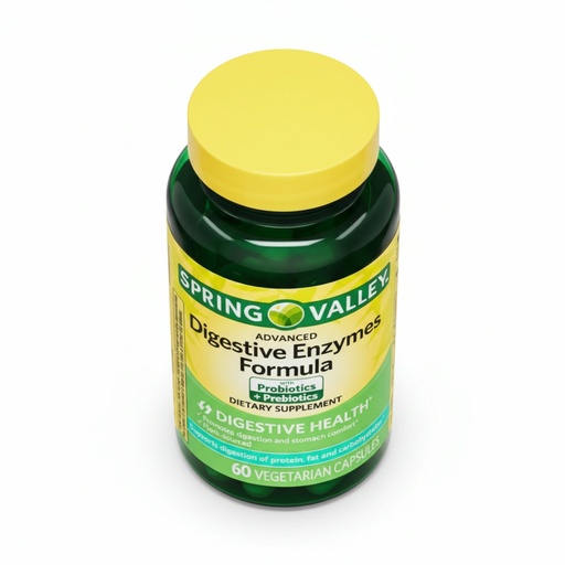 [BRSROGQ3OB5AM3AY] Digestive Enzymes – 60 Vegetarian Capsules, Enzimas Digestivas with Probiotics and Prebiotics, Enzymes for Digestion, Daily Digestive Health Supplement (Pack of 1)
