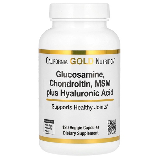 [BRSWGZY2BUNBUAI7] California Gold Nutrition Glucosamine, Chondroitin, MSM Plus Hyaluronic Acid, 120 Veggie Caps