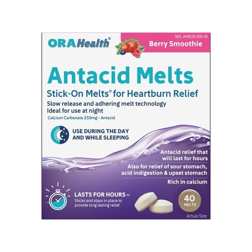 [BRSRGBQLPJYQGYLJ] Orahealth® Stick-On Antacid Melts for Daytime and Nighttime Heartburn Relief, Proactive, Long-Lasting Acid Reflux Relief and Antacid Day & Night So You Stay Asleep, 40 Count