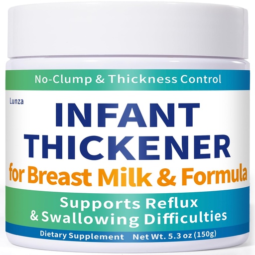 [BRSRGZANO5YBE235] Lunza Thickener, for Reflux & Swallowing Difficulties, No Clumps, Smooth Gel, Adjustable Thickness, Easy Mix, Hypoallergenic, 5.3 oz