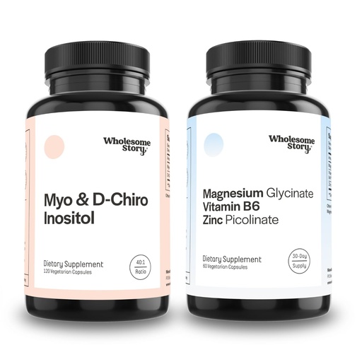 [BRSW2ZQRB4BAG3L7] Myo-Inositol & D-Chiro Inositol & Zinc Picolinate, Magnesium Glycinate with Vitamin B6 | Support Reproductive & Fertility Health | Hormonal Balance & Ovarian Health Support | 30 Servings