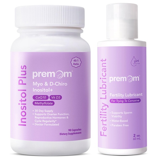 [BRSREZIRBMCR6FLA] Premom Inositol Plus - 2000mg Myo-Inositol & 50mg D-Chiro Inositol - Personal Fertility Lubricant for Conception 2oz- Ovarian & Reproductive Health