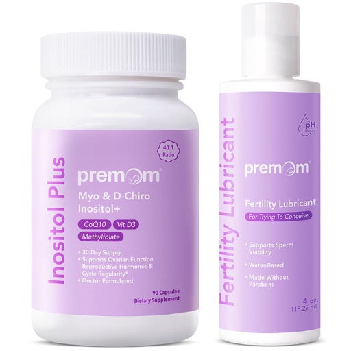[BRSREZIROB5WOET6] Premom Inositol Plus - 2000mg Myo-Inositol & 50mg D-Chiro Inositol - Personal Fertility Lubricant for Conception 4oz- Ovarian & Reproductive Health