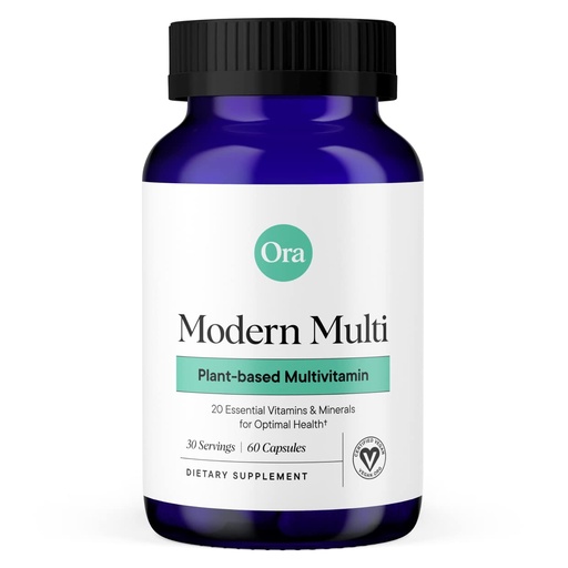 [BRSRMAT5AUDQGEYV] Ora Organic Plant Based Multivitamin for Women and Men, Bluelight Protection - Brain, Eye, Energy, Immune, Skin, Hair, Heart, and Bone Health Support, 60 Vegan Capsules