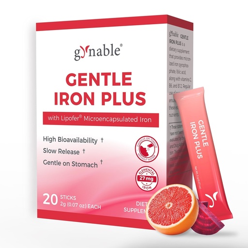 [BRSRGFD3OIFR623J] Iron Supplement for Women: Oral Dissolvable Iron Powder, Gentle Iron Plus with 27mg Lipofer®, Slow Release Iron with Vitamin C, Folic Acid, Beetroot Extract & B-Complex, Vegan, 20 Sticks