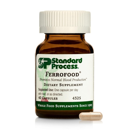 [BRSWIYT7BIABC2IZ] Standard Process Ferrofood - Iron Supplement to Support Normal Blood Production - Aid Iron Absorption with Vitamin C - Health Supplement with Alfalfa, Spanish Moss, Vitamin B12 & More - 40 Capsules