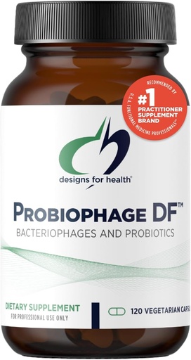[BRSWKZQCOEOWAA3M] Designs for Health Probiophage DF - Bacteriophage Prebiotic + Probiotic Supplement - Probiotics for Digestion + Immune Support - Dairy Free Pre and Pro Biotics in Delayed Release Capsules (120 Count)