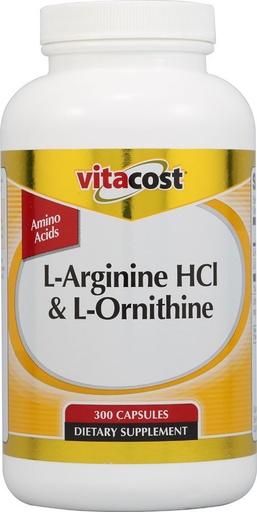 [BRSWIYYNAYMRCCD2] Vitacost L-Arginine HCl & L-Ornithine -- 300 Capsules