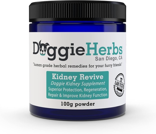 [BRSW2HATC4FAMFYY] Certified Organic Kidney Revive - 100% Herbal Dog Kidney Health Healing Supplement for Acute and Chronic Ailments by Doggie Herbs