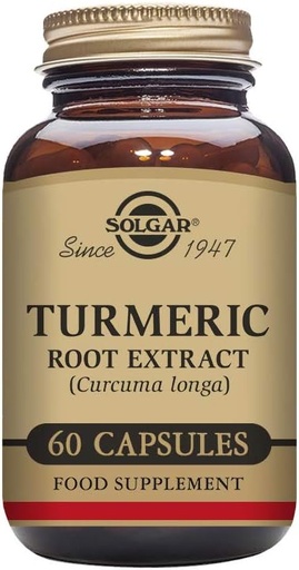 [BRSWIYQTPMIWYD3Y] Solgar Standardized Turmeric Root Extract 400 mg, 60 Vegetable Capsules - Antioxidant Support for Brain, Joint, & Immune Health - Non-GMO, Vegan, Gluten Free, Dairy Free, Kosher - 60 Servings