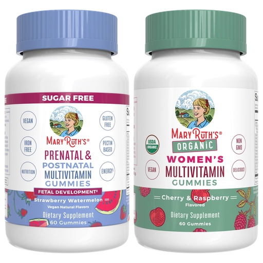 [BRSRAGA6BYGR4DI7] MaryRuth Organics Prenatal Postnatal Multivitamin Gummies (Strawberry) & Women's (Cherry & Raspberry) | USDA Organic | Vitamins for Breastfeeding, Beauty, & Immunity | Vegan, No Gelatin