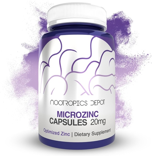 [BRSWGAA6O56RYE37] Nootropics Depot MicroZinc Capsules | 20mg | Optimized Zinc Supplement | 90 Count