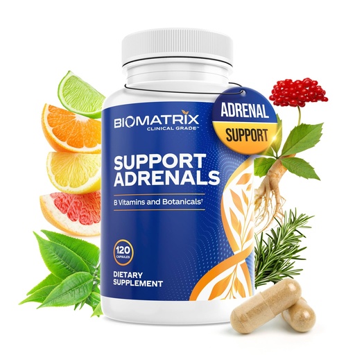 [BRSWIHQMCICRY3A3] BioMatrix Adrenal Fatigue Supplement, Cortisol Manager, 5-MTHF, B Vitamins, Vitamin C, Adaptogens, Bioflavonoids, DHEA, Inositol, 30-60 Day Supply | 120 Veggie Caps