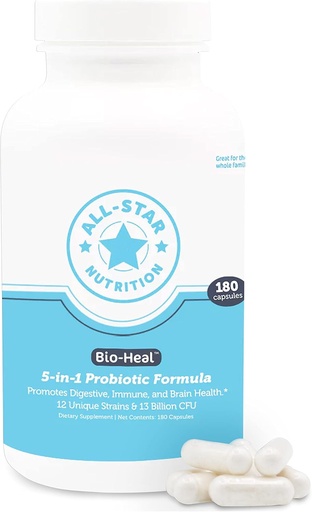 [BRSWYZTRBF6RQ2TZ] 5-in-1 Bio-Heal® Probioottikapselit lapsille, miehille ja naisille - paras lisä aivojen toimintaan, Gut Health & Ummetus - Säilyvyys vakaa ja varustettu vitamiineilla, Minerals & Prebiootit