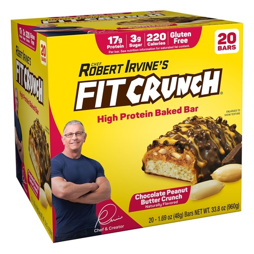 [BRSREFLRAEJWAC35] FITCRUNCH Protein Bars, Snack Size Value Pack, Gluten Free, Made with Whey Proteins (20 Snack Size Bars, Peanut Butter Crunch)