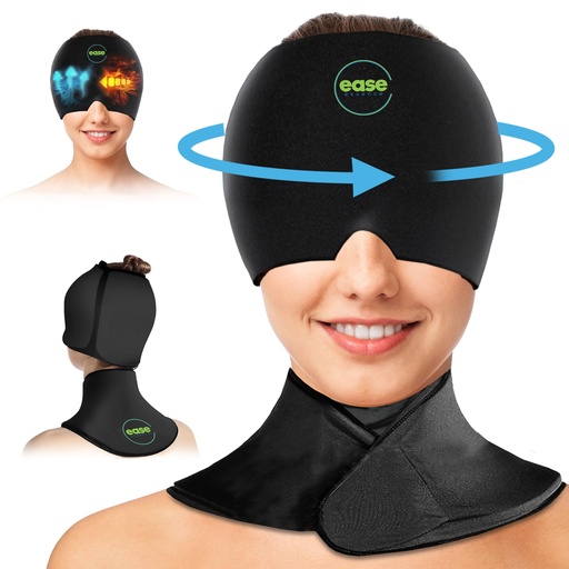 [BRSRAZI2BAPAACTX] Migraine Relief Cap & Neck Ice Pack Wrap Set - Soothing Headache Relief Cap and Shoulder Cold Pack - Hot and Cold Compress Products for Head and Cervical - Stress, Hangover & Puffy Eyes