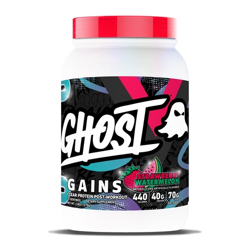 [BRSRGYIQBV4GOD3Z] GHOST Clear Gains Mass Gainer Protein Powder - Post-Workout Weight Gainer Mix - 40g of Whey Protein Isolate, 440 Calories & 70g Vitargo Carbs - Lean Muscle Building & Recovery - Strawberry Watermelon