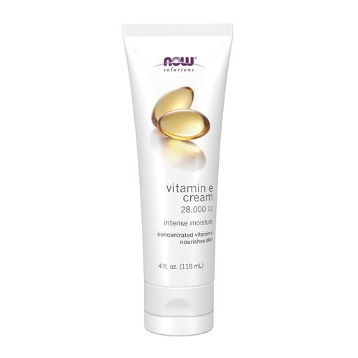 [BRSWIY3RBQGQ2FT4] NOW Foods Solutions, Vitamin E Cream 28,000 IU, Intense Moisture, Concentrated Vitamin E, 4-Ounce