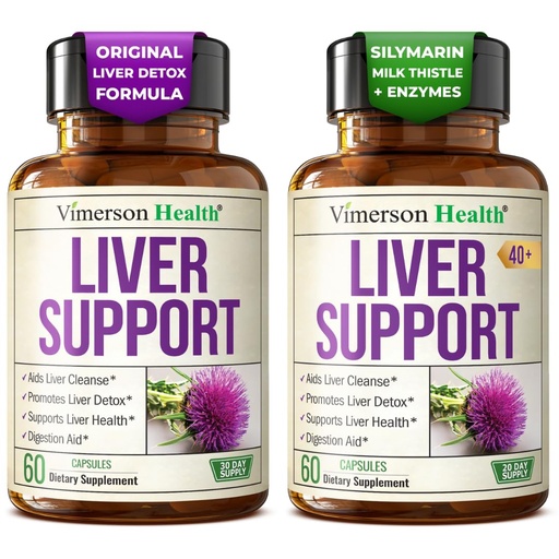 [BRSRGGT3B56GAAY2] Vimerson Health Vegan Liver Cleanse Detox & Repair + Liver Support with Enzymes – Herbal Bundle with Milk Thistle, Artichoke, Dandelion Root & Solarplast® for Detox, Digestion & Energy
