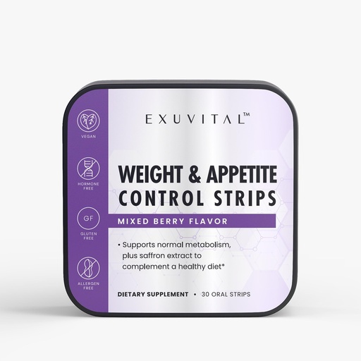 [BRSRG2QRDEBWOC33] Weight & Appetite Control Strips, Oral Dissolving Supplement, Mixed Berry Flavor, with Saffron Extract, Chromium, Molybdenum for Daily Balance and Metabolism Support, 30 Strips