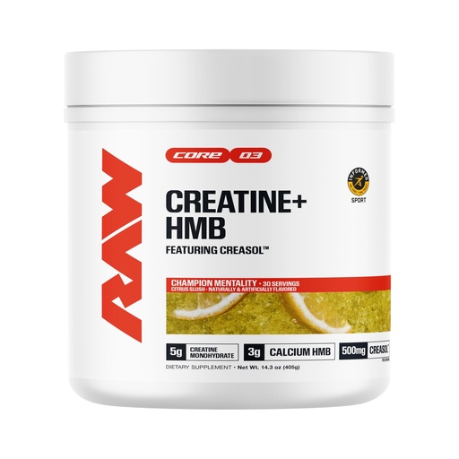 [BRSRGFT3CIJWCEQ4] RAW Creatine Plus, Creatine HMB Powder for Men & Women - Creatine Monohydrate Powder with HMB, Taurine & No Added Sugar - Muscle Mass Growth, Strength Building & Enhanced Energy - Champion Mentality