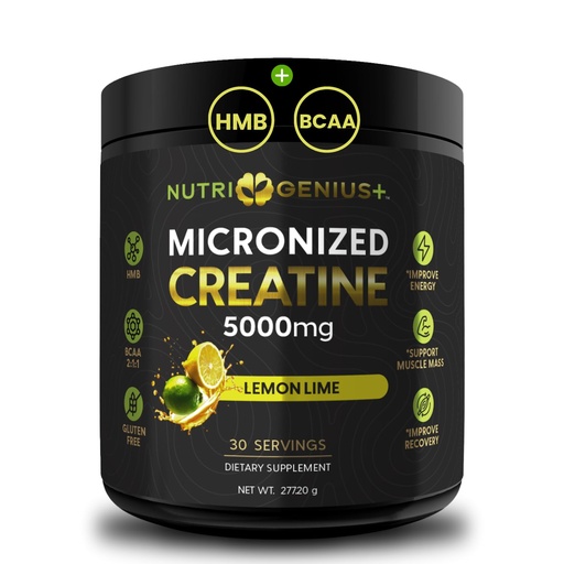 [BRSRECQKCF4GYYLH] Micronized Creatine Powder with BCAAs + HMB for Muscle Growth, Strength & Recovery | Lemon Lime Flavor | 30 Servings
