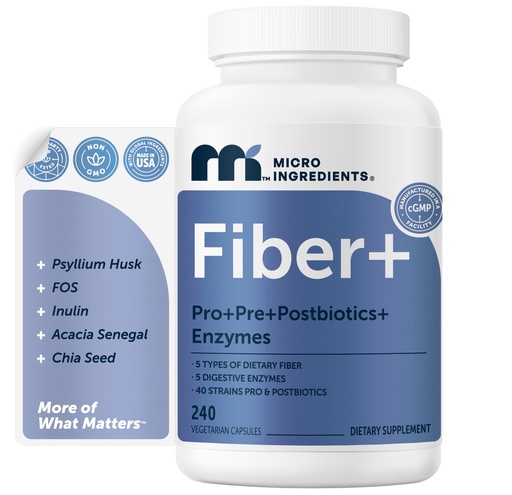 [BRSRGFQ2OZ6A423K] Micro Ingredients Psyllium Husk Fiber Capsules 5-in-1, 240 Vegetarian Capsules | Soluble Fiber Supplement for Digestive Support* | Probiotics, Prebiotics, Postbiotics & Digestive Enzymes | Non-GMO