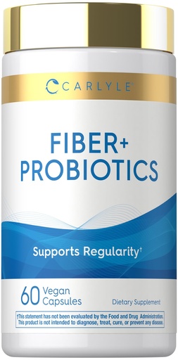 [BRSREBT5CR7WEALO] Carlyle Fiber and Probiotic Supplement | 60 Capsules | 14 Strains | Supports Regularity for Men and Women | Vegan, Non-GMO, Gluten Free