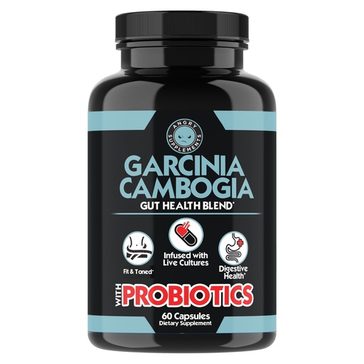 [BRSRAAIYOQOQOE3V] Angry Supplements Garcinia Cambogia with Probiotics, Gut Health Multivitamin w. Vitamins A, C, D, E, K, B2, Zinc, Selenium, Copper, Chromium + Herbal Blend Capsules (1-Bottle, 60ct)