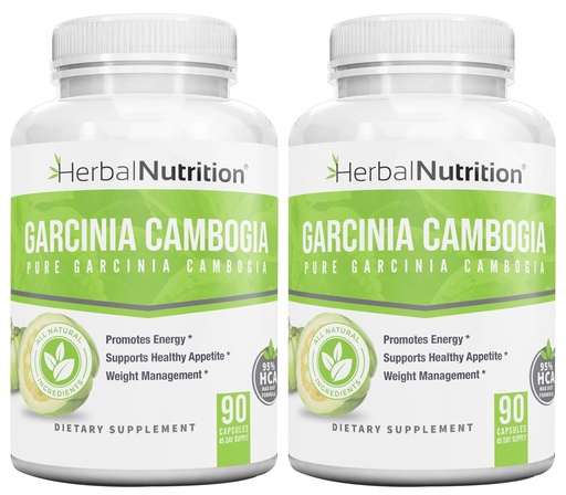[BRSROAIEBEBRQ2TG] Herbal Nutrition Garcinia Cambogia for Weight Management and Kidney Stone Management, 2, 90 Count Bottles 180 Capsules 60% and 95% HCA Blend Dosing 700mg - 2400mg