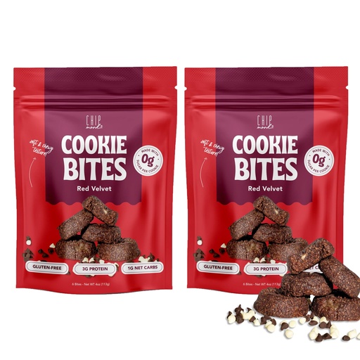 [BRSW223ROYPWECAU] ChipMonk Keto Cookies Bites - Red Velvet Brownie (2 Pack, 16 Bites) Low Carb Keto Snacks - Gluten-Free, High Fat, Low Sugar, Ketogenic Sweet Snack Foods, Healthy Macro Nutrition Treats