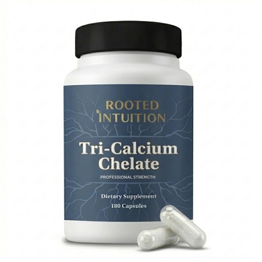 [BRSREHTYCQNRG23O] Rooted Calcium Supplement 500 mg with Vitamin D3 - Bone Density Support - High Absorption Multi-Source Complex - Skeletal Strength - Muscle Heart Nerve Function - Tri-Calcium Chelate 180 Capsules