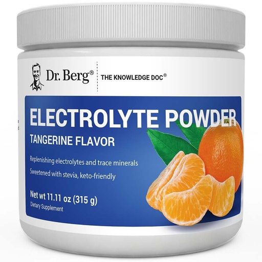 [BRSW2AQOBMCGGHLO] Dr. Berg Zero Sugar Hydration Keto Electrolyte Powder - Enhanced w/ 1000 mg of Potassium & Real Pink Himalayan Salt (NOT Table Salt) - Tangerine Flavor Hydration Drink Mix Supplement - 50 Servings