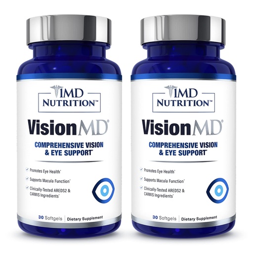 [BRSW2BQ2OYNQ23D4] 1MD Nutrition VisionMD Eye Vitamin CARMIS - with Lutein & Zeaxanthin | Supports Vision Health, Everyday Eye Strain, & Occasional Dry Eye | 60 Softgels (2-Pack)