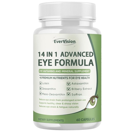 [BRSRECT3O4CBQD36] 14 in 1 Advanced Eye Formula – Eye Vitamin and Mineral Supplement with Lutein, Zeaxanthin, Zinc & Bilberry Extract – Vision & Focus Support (1)