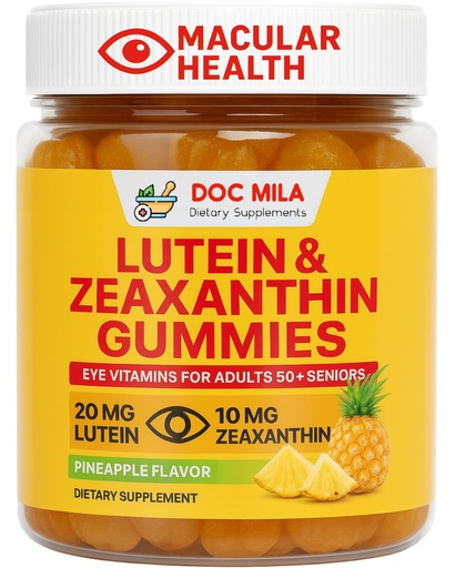[BRSREFT6PMHQIGTL] Lutein & Zeaxanthin Gummies – Eye Vitamins for Adults 50+ & Seniors – Eye Health Supplements for Over 50 Adults – Luteina y Zeaxantina para Los Ojos – 30 Chewable Gummy