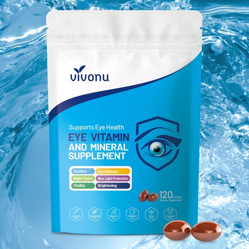 [BRSREYYQBMIGME37] VivoNu 120pcs Lutein Eye Vitamins Supplement for Macular Health and Dry Eye, Contains Lutein, Zinc, Vitamins C/E & Zeaxanthin to Support Eye Health (120pcs)