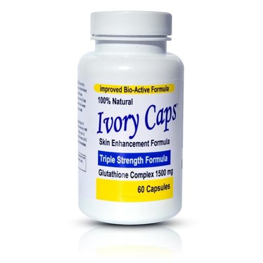 [BRSREBQECIIQOGTH] Ivory Caps Glutathione Complex 1500mg – Triple Strength Skin Enhancement Formula with Alpha Lipoic Acid & Milk Thistle – High Potency Glutathione Capsules – Vegan, Non-GMO – 60 Capsules