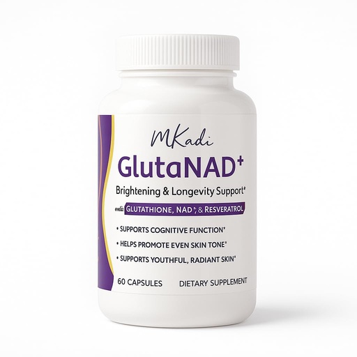[BRSRGYYEOYNAY3TA] GlutaNAD+ Brightening & Longevity Support, L-Glutathione & NAD+ Antioxidant Complex, Skin Glow, Cellular Energy & Healthy Aging, 60 Vegan Capsules NAD Plus