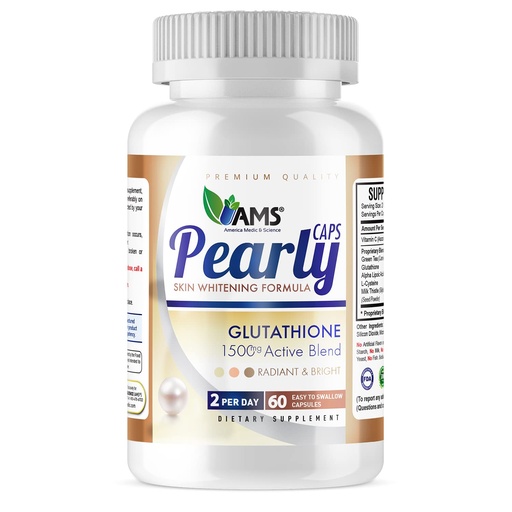 [BRSWGHANCB5G2DLU] America Medic & Science Pearly Caps (60 Capsules) | 1500 mg Glutathione Supplement for Men and Women | Anti-Aging and Skin Lightening Pills | with Vitamin C, L-Cysteine, and Alpha Lipoic Acid