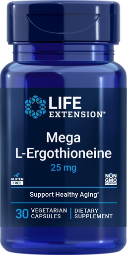 [BRSREFLQCJ7WE3DP] Life Extension Mega L-Ergothioneine, Healthy Aging Amino Acid, antioxidant, Powerful 25 mg dose, L-ergothioneine, Gluten-Free, Non-GMO, Vegetarian, 30 Capsules