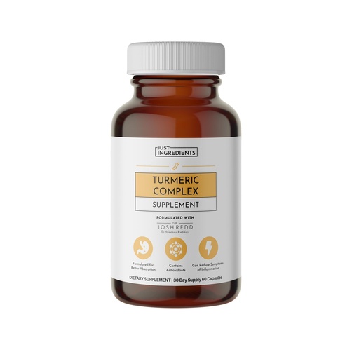 [BRSREHQ6OQAQKYDK] JUST Ingredients Turmeric Complex Supplement Organic Turmeric Extract with Resveratrol, Boswellia & Black Pepper Supports Joint Comfort, Antioxidant & Inflammatory Response 60 Capsules