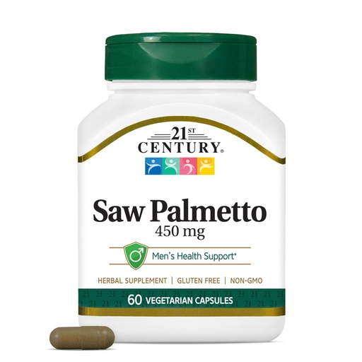 [BRSWIYQZCAIAYH3M] 21st Century Saw Palmetto 450mg Veg Capsules, 60 Count