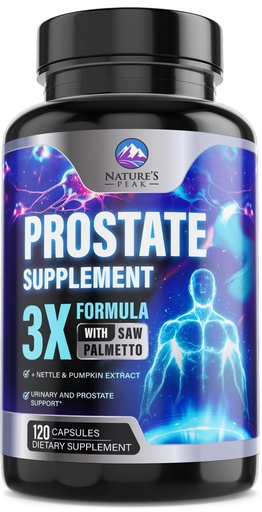 [BRSRABDYCEHQAF3B] Prostate Health Supplements for Men - 3X Strength with Saw Palmetto Blend Stinging Nettle Root & Pumpkin Seed Support Complex - Supports Bathroom Trips Prostate & Urinary Health - 120 Capsules