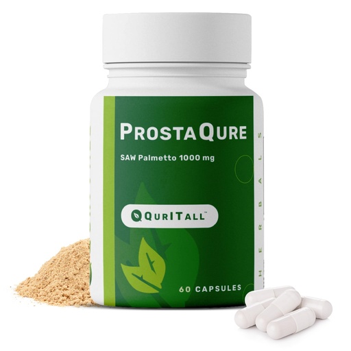 [BRSRAEL6OV7QKA3L] ProstaQure Saw Palmetto 1000 mg - Prostate Supplements for Men's Health - Decrease Nightly Urination & Improved Urine Flow - 60 Capsules Vegan, Soy Free & Gluten-Free