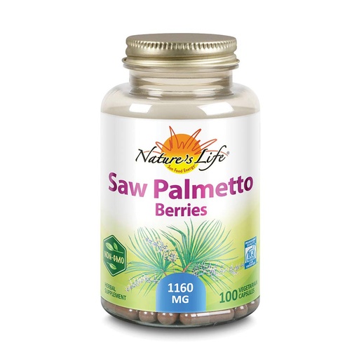 [BRSWIGD5BYPB4CD6] Nature's Life Saw Palmetto Berries 1160 mg | Healthy Prostate, Urination Frequency & Hair Health Support | Non-GMO | 100 Vegetarian Capsules