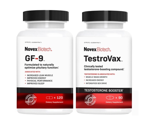 [BRSRGBDYCQMRGDIV] Novex Biotech Legacy Stack for Men - Includes TestroVax & GF-9 – Supports Energy, Recovery, Sleep, & Vitality – Anti-Aging Supplement Duo